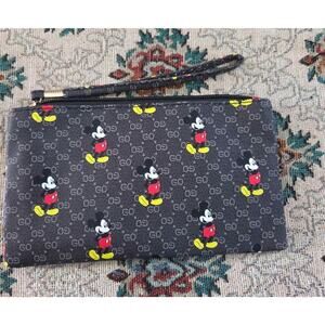 BUY 1, Get 1 FREE..Classic Mickey Mouse/Black Designer-Style Pouch – Wristlet,